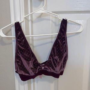 VS PINK maroon ribbed bralette